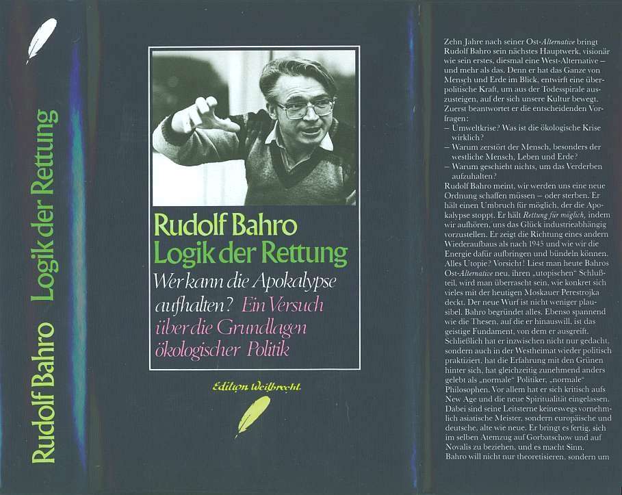 Logik der Rettung Cover first edition Bahro, Rudolf, dr.